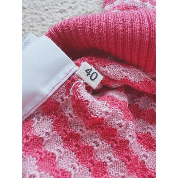 Marni Knit Sleeveless Jumper Top Honeycomb Pink Small Designer Coquette Preppy - Picture 5 of 6